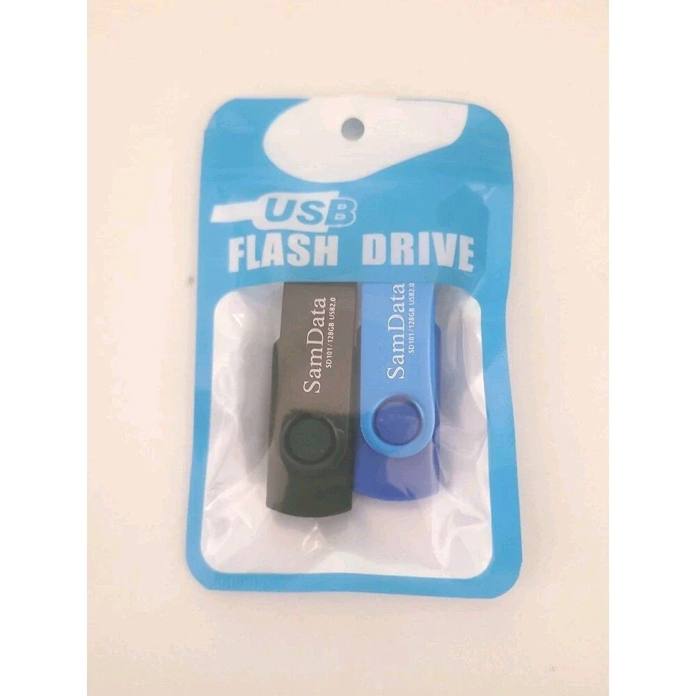 SamData 128GB Flashdrive 2pk, Black & Blue, NIB
